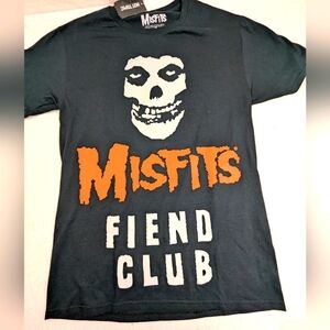 The Misfits Fiend Club NWT Black Tee Featuring Band Skull Logo Small